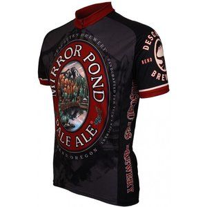 World Jerseys Mens M Black Deschutes Mirror Pond Pale Ale Cycling Bike Jersey